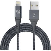 Apple MFI Certified Braided Nylon USB to Lightning Cables - 10', Slate Gray