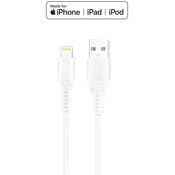 Apple MFI Certified Braided USB to Lightning Cables - White, 4'