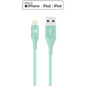 Apple MFi Certified Lightning USB Cables - Green, 4'