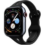 Apple Watch Sleek Silicone Bands - Black, 42mm/44mm/45mm
