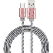 USB Type C to USB - 6', Pink Ribbon