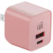 Dual Port Wall Chargers - USB-PD 20W USB-C & USB-A, Pink