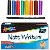 Fine Tip Markers - 12 Count, Water Based ink, Assorted Colors