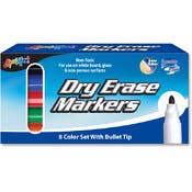 Dry Erase Markers - 8 Pack, Bullet Tip, Assorted