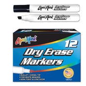 Chisel Tip Dry Erase Markers - Black Only, Low Odor