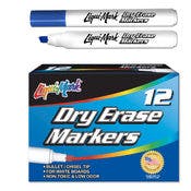 Chisel Tip Dry Erase Markers - Blue, Low Odor