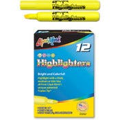 Highlighters - 12 Count, Fluorescent Yellow, Chisel Tip