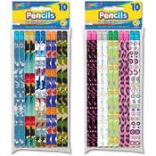 Printed #2 Pencils - 10 Pack, Assorted