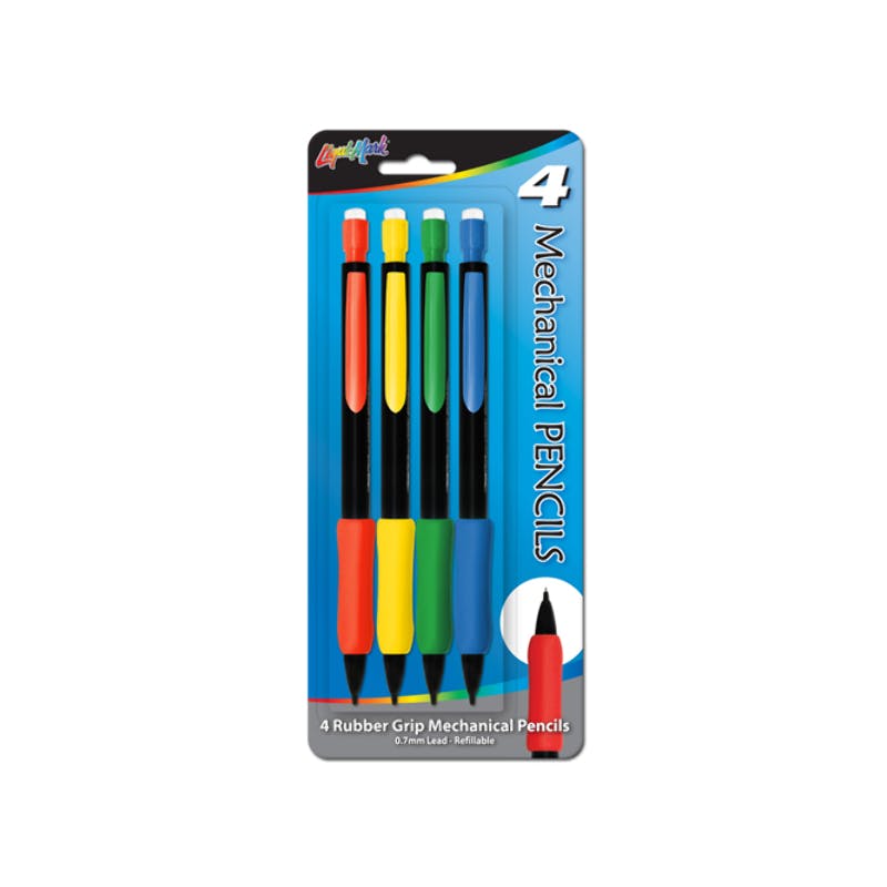 Mechanical Pencils - 4 Count  0.7mm Lead  Color Comfort Grips