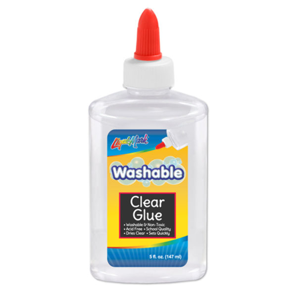 School Glue, Clear, Washable, 5 Ounce Bottles - Acid Free! (Set of 2 Units)