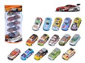 Diecast Racing Cars Tube Set, Assorted - 15 Piece