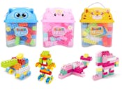 Blocks with Animal Case, Three Assorted - 72 Pieces