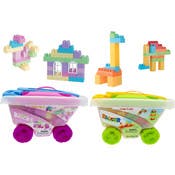 Blocks & Cart Playsets - 55 Pieces, Assorted Colors