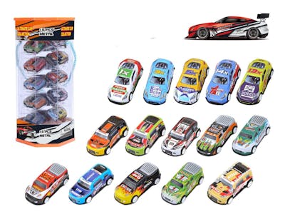 Diecast Racing Cars Tube Set, Assorted - 15 Piece