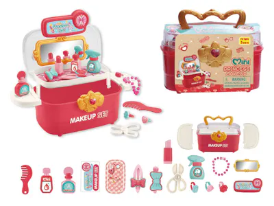 Portable Mini Princess Makeup Playset - 19 Piece