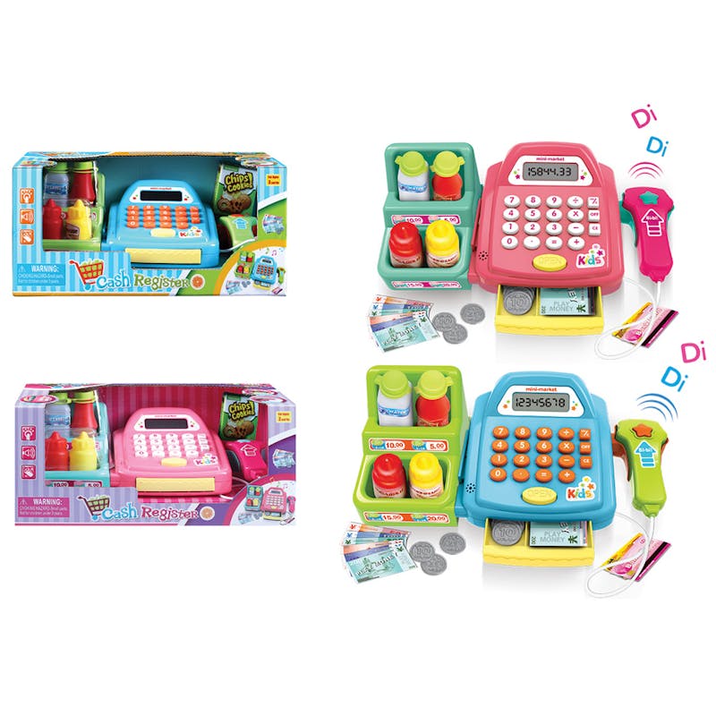 Cash Register Play Set with battery Operated Sound & Lights - Assorted
