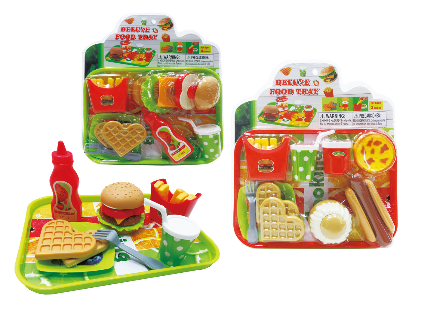 Deluxe Food Tray Playsets - 2 Styles, 20 Pieces