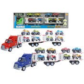 Friction Powered Race Car Carriers - 27.5", 2 Assortments