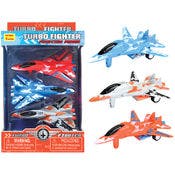 Turbo Fighter Jet Sets - Assorted Colors, 6", Friction Power