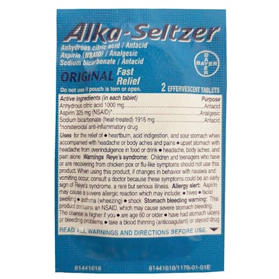 Alka Seltzer&reg; Packets - 2 Tablets