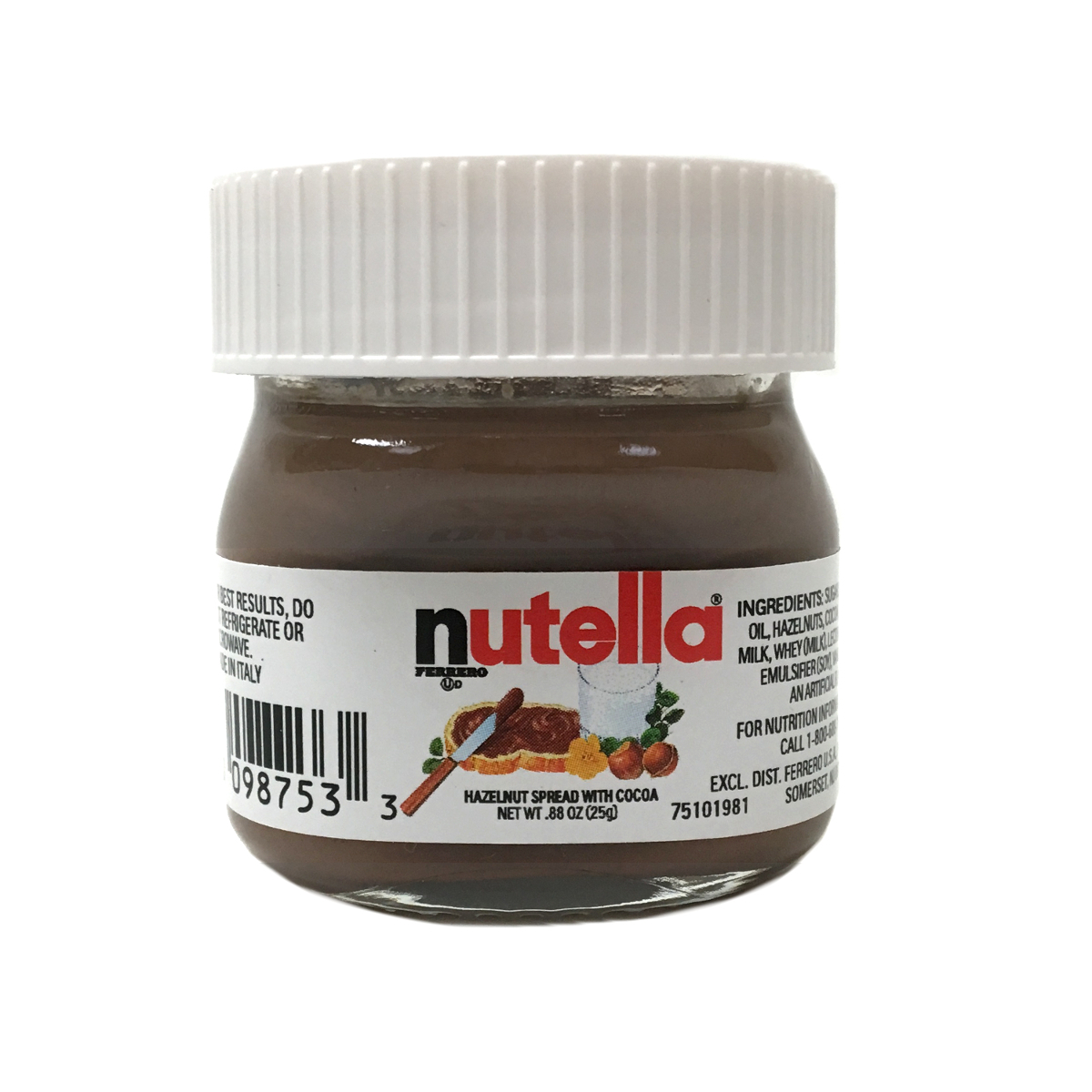 Nutella Hazelnut Spread Mini Glass Jar (.88 oz.)