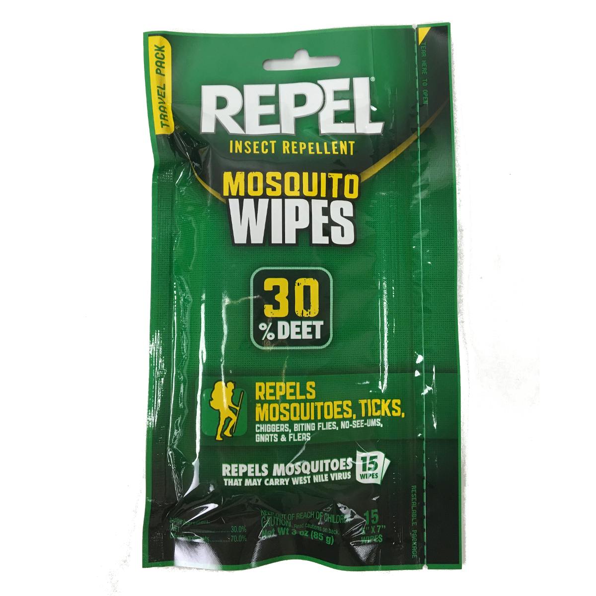 Wholesale 15Count Repel Insect Repellent Mosquito Wipes (SKU 2276354