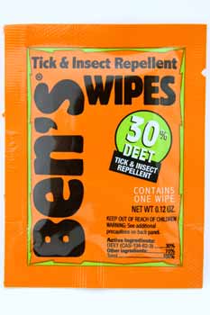 Tick & Insect Repellent Wipes individual packet