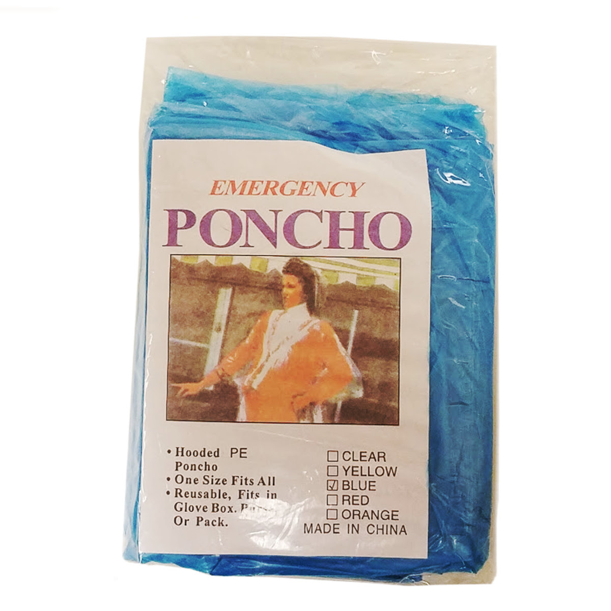 Generic Emergency Poncho - Blue