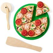 Melissa & Doug Wooden Play Food Set - Pizza Party, Ages 3+