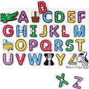 Melissa & Doug Alphabet Peg Puzzles - Wood, Ages 3+