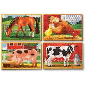 Melissa & Doug Puzzles in a Box - Farm Animals, 4 Pack