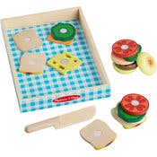 Melissa & Doug Toy Sandwich Sets - Wood, 17 Pieces, Ages 3+