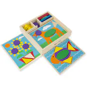 Melissa & Doug Pattern Blocks - 5 Boards, Two Sided, Ages 2+