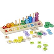 Melissa & Doug Counting Stackers - 55 Shapes, 10 Tiles