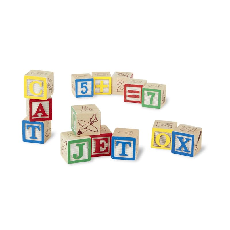 Melissa & Doug Wooden ABC/123 Blocks Toys - Pouch Included