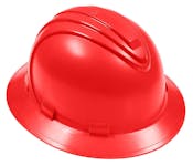 Hard Hat with Full Brim - Red