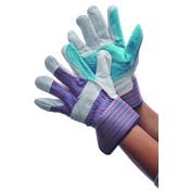 Leather Palm Gloves - Multicolor, Large
