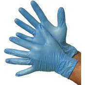 Industrial Powder Free Gloves - Blue, Medium, Vinyl