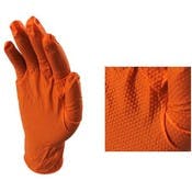 Nitrile Industrial Gloves - Orange, XL
