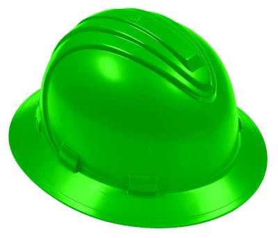 Hard Hat with Full Brim - Green