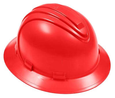 Hard Hat with Full Brim - Red