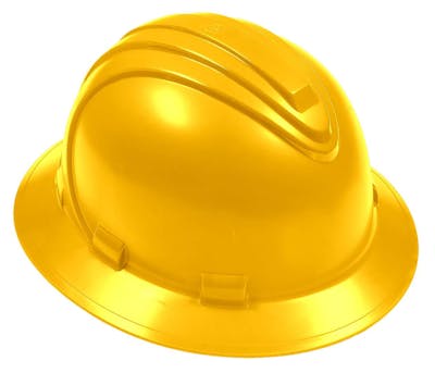 Hard Hat with Full Brim - Yellow
