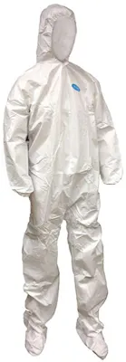 Disposable Coverall with Hood and Boot Coverage, SMS Material - Large