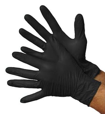 Medical Grade Latex Gloves - Black, XL
