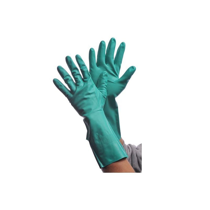 Flock Lined 13-Inch Nitrile Gloves  2XL  Green