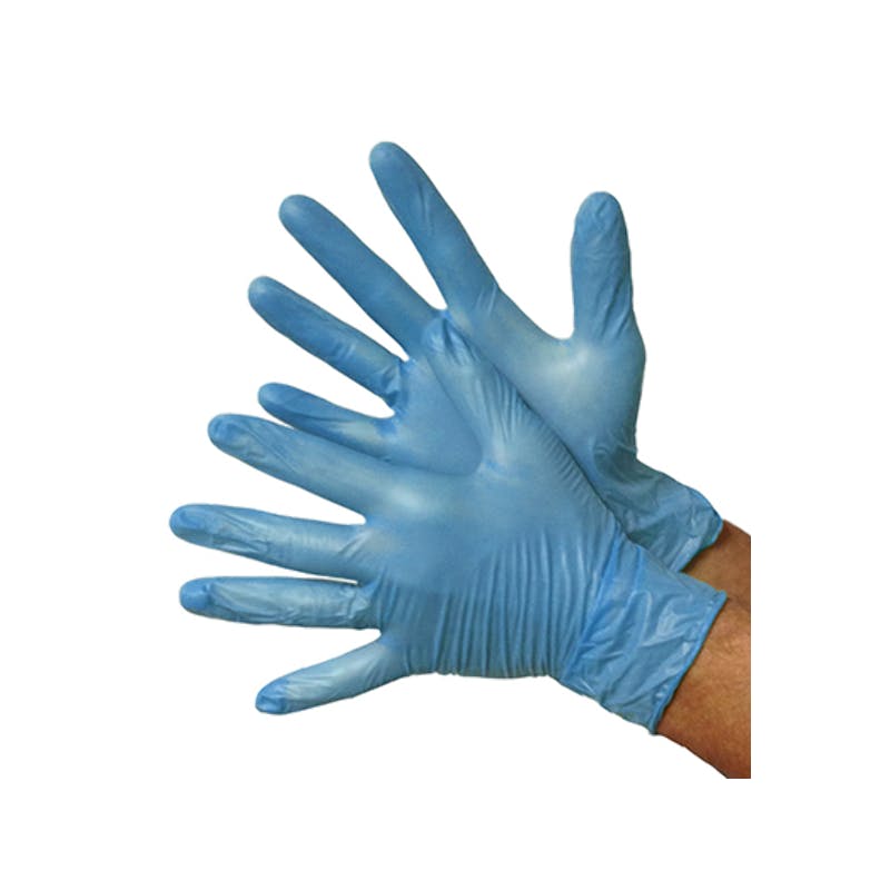 Vinyl Industrial Powder Free Blue Gloves  Small