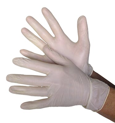 Medical Grade Vinyl Gloves - White, Large