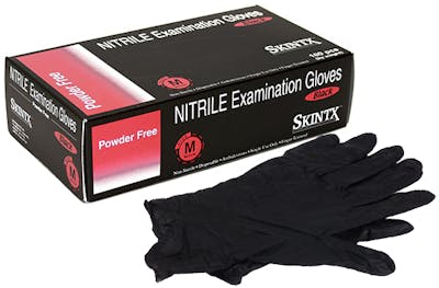 Powder-Free Exam Gloves - Small, Black, Nitrile