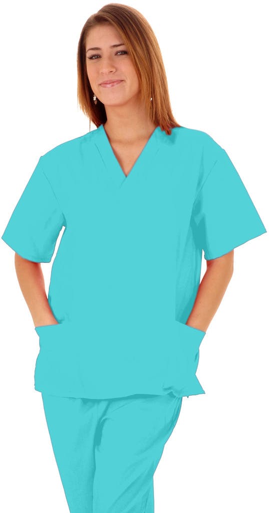 Wholesale M&M ScrubsUnisex Scrub Set Medical Scrub Top and Pants [L Water Blue] (SKU 1924740