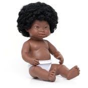 15" Down Syndrome Baby Girl Dolls - Black Hair
